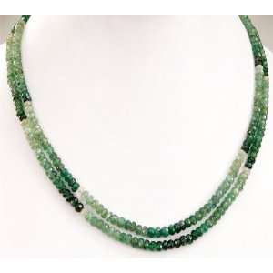   Natural Beautiful Faceted Shaded Emerald Beaded Necklace Jewelry