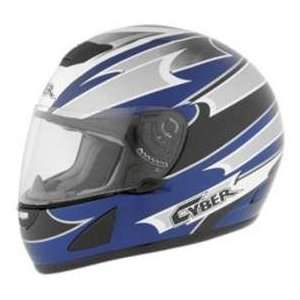  Cyber Helmets US 32C ATAC BLU_SIL_WHITE LG MOTORCYCLE 