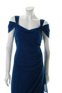 Alex Evenings NEW Petite Semi Formal Dress Blue BHFO Ruched 12P  