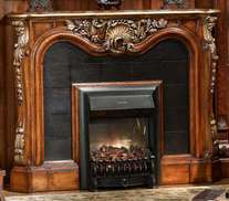 Warm Brown Rococo Electric Fireplace  