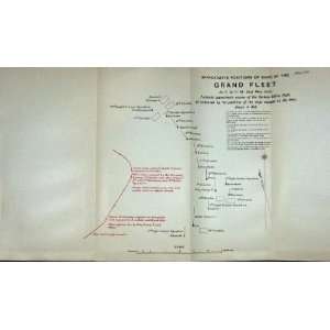  NAVY 1914 1916 GRAND FLEET SHIPS MAP GERMAN COLOSSUS