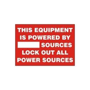  Labels THIS EQUIPMENT IS POWERED BY ___ SOURCES LOCK OUT ALL POWER 
