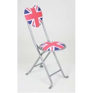   Folding Metal Chair   Union Jack Design (2 piece Set)