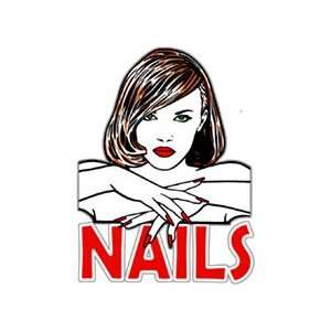  Nails w/Girl Window Cling Sign 