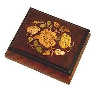   Wooden Matte Finish Floral Gorgeous Music Reuge Box 