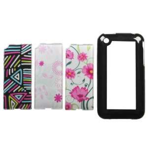  with 3 Three Interchangeable Pink Floral Flowers and Abstract Art 