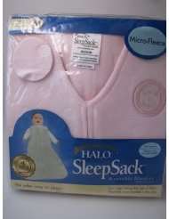 Halo SleepSack Wearable Blanket, Micro fleece, Pink Embossed Dot 