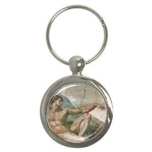  Creation Of Adam Michelangelo Key Chain (Round)