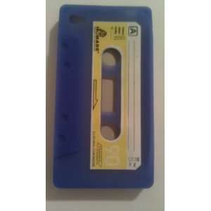  Blue Cassette Case for Iphone 4 + Free Screen Protector 