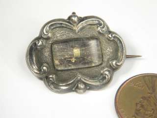 high quality, Victorian mourning pin   rather unusual in silver and 