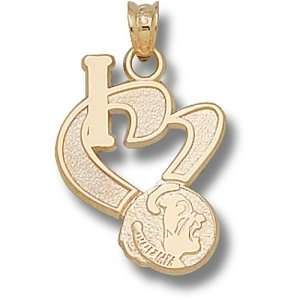 Florida State University I Heart Seminole Head 3/4 Pendant (14kt)