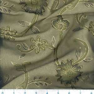  45 Wide Embroidered Crinkle Sheer Serena Sage Fabric By 