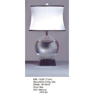 Inner Vision Glass and Silver Accented Contemporary Table Lamp