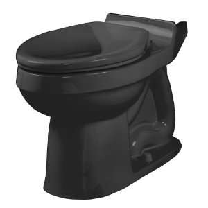   Elongated Seatless Toilet Bowl, Black (Bowl Only)