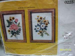 CREATIVE CREWEL EMBROIDERY KIT ROSES AND DAISIES 2 KITS 1 PACKAGE 