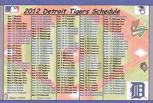 DETROIT TIGERS 2012 MLB BASEBALL SCHEDULE FRIDGE MAGNET  