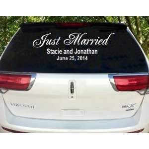  Custom Just Married Car Decals   Choose Colors and Fonts 