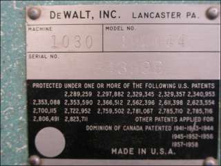 DEWALT 10 RADIAL ARM SAW 2 HP 403044 MADE IN USA   MITER CAPACITY 45 