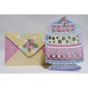  Punch Studio Birthday Cake Die cut Note Cards Pack of 10 