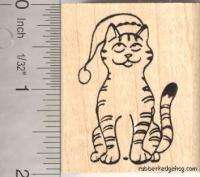 Cat in Santa Hat rubber stamp G12201 WM Christmas Kitty  