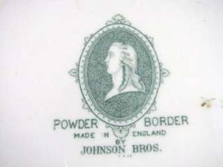 Johnson Bros Green/Cream POWDER BORDER Bread & Butter F  