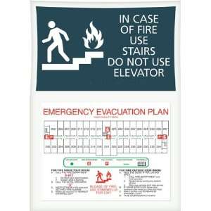  Emergency Evacuation Plan Sign, 17.25 x 12.375 Office 