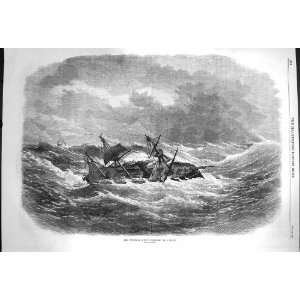    1870 Crocodile Indian Troop Ship Sea Storm Fine Art