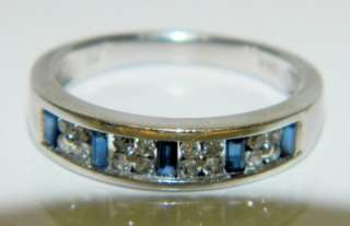 4CTW Natural Blue Sapphire & Diamond Wedding Anniversary Band Ring 3 