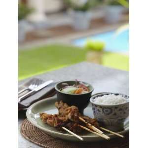 Chicken Satay and Rice in Galle Fort Hotel, Galle, Sri Lanka 