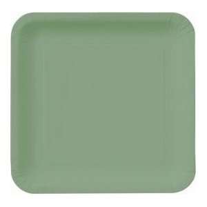  Sage Green Square Paper Plates, 9 inch Deep Dish 18 Per Pack 