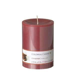   Candle Cinnamon 3 x 4 Scented Smooth Pillar Candles