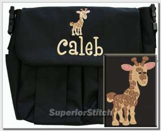 Diaper bag personalized with baby giraffe