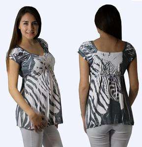 Cute gray Zebra stripe maternity top S M L XL  