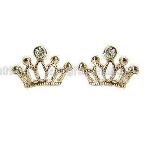 18K Gold Plated Stud Crown Earrings  84702  