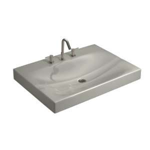   One Piece Surface and Integrated Lavatory Without Overflow, Ice Grey