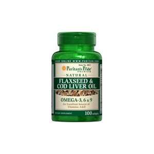  Flaxseed & Cod Liver Oil 1000 mg 100 Softgels Health 