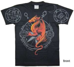 RED FIRE DRAGON Discharge T Shirt Black D45 New Size M  