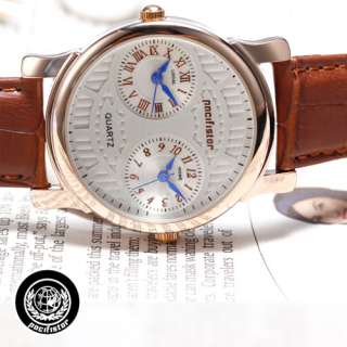 PACIFISTOR New Casual JP Quartz Fashion Mens TWO Dial Wrist Watch 