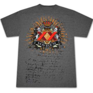 Dos Equis Heraldry Heather Grey Graphic Tee Shirt  