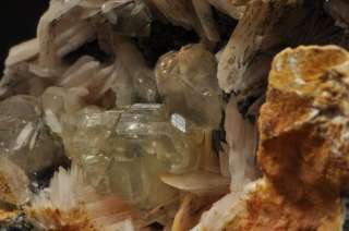 D807  CERUSSITE CRYSTALS ON BARITE   CLASSIC LOCALITY   CABINET SIZE 