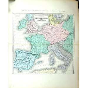  Philip Antique Map C1855 Ancient Germany France Italy 