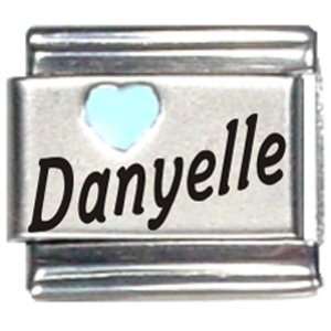  Danyelle Light Blue Heart Laser Name Italian Charm Link 