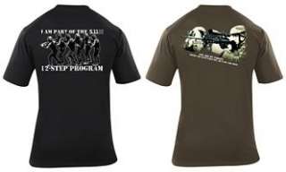 11 Tactical 12 Step Program T Shirt Black/OD Green, 2XL/XL/L/M 