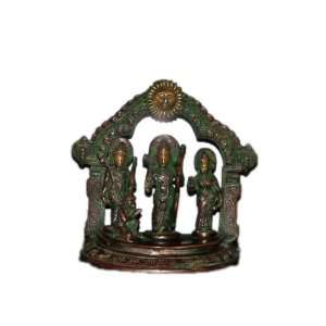  Ram Darbar Statue Ram, Sita, Lakshmana, & Hanuman 8 Brass 