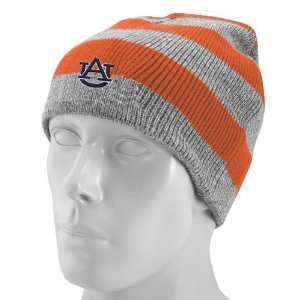 Top of the World Auburn Tigers Orange & Ash Stripe Knit Beanie Cap 