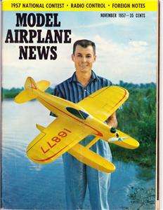 MODEL AIRPLANE NEWS NOV/1957 GAS POWERED, AVIATION, BALSA KIT 