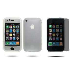 Pack Combo) IPhone 2G FROST Silicone Skin Case / Rubber Soft Sleeve 