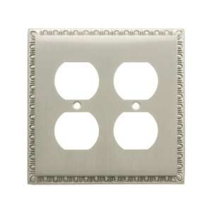  Egg & Dart Design Double Duplex Outlet Cover In Satin 