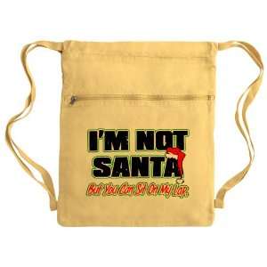 Messenger Bag Sack Pack Yellow Christmas Im Not Santa But You Can Sit 