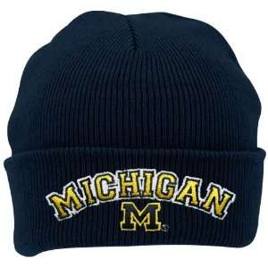   Wolverines Youth Navy Blue Cuffed Knit Beanie